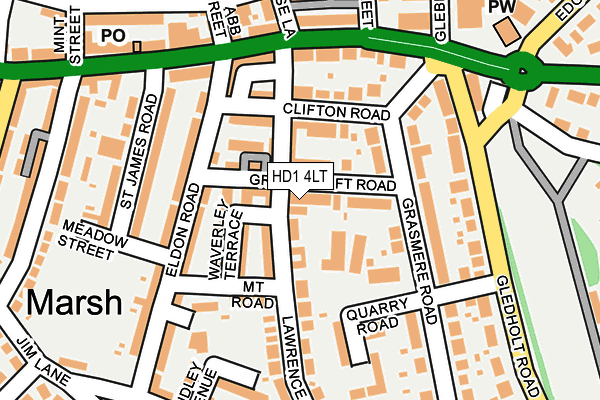 HD1 4LT map - OS OpenMap – Local (Ordnance Survey)
