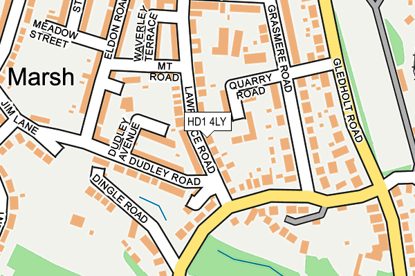 HD1 4LY map - OS OpenMap – Local (Ordnance Survey)