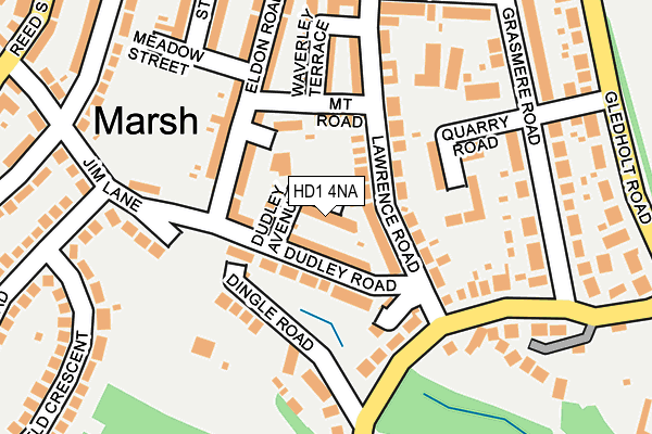 HD1 4NA map - OS OpenMap – Local (Ordnance Survey)