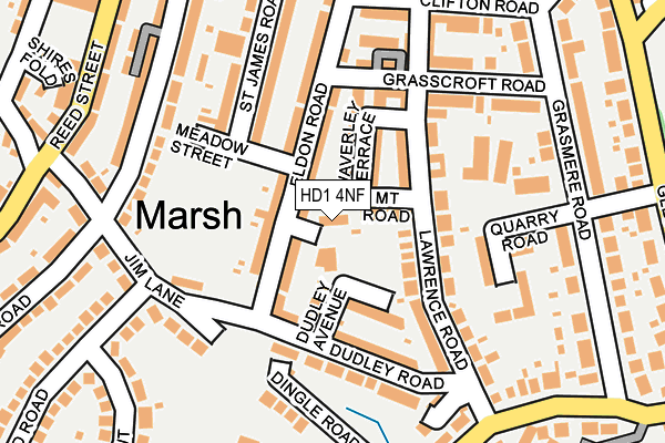 HD1 4NF map - OS OpenMap – Local (Ordnance Survey)