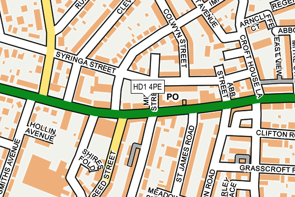 HD1 4PE map - OS OpenMap – Local (Ordnance Survey)