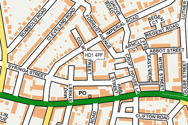 HD1 4PF map - OS OpenMap – Local (Ordnance Survey)