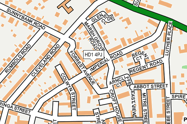 HD1 4PJ map - OS OpenMap – Local (Ordnance Survey)