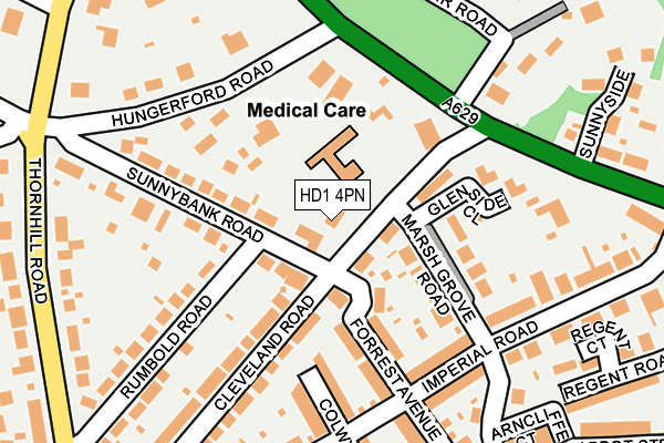 HD1 4PN map - OS OpenMap – Local (Ordnance Survey)