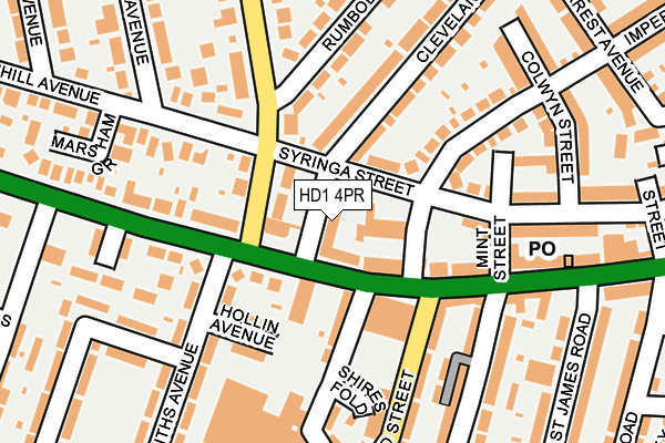 HD1 4PR map - OS OpenMap – Local (Ordnance Survey)