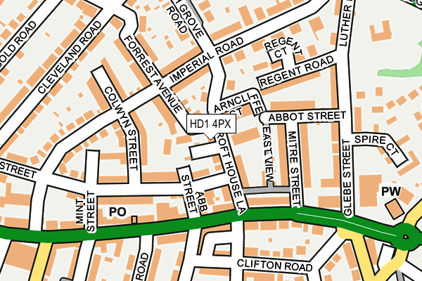 HD1 4PX map - OS OpenMap – Local (Ordnance Survey)