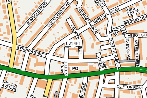 HD1 4PY map - OS OpenMap – Local (Ordnance Survey)