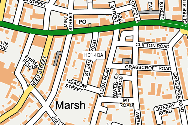 HD1 4QA map - OS OpenMap – Local (Ordnance Survey)