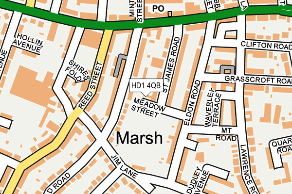 HD1 4QB map - OS OpenMap – Local (Ordnance Survey)