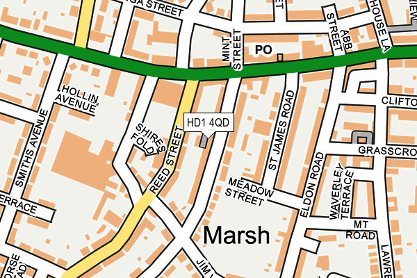 HD1 4QD map - OS OpenMap – Local (Ordnance Survey)