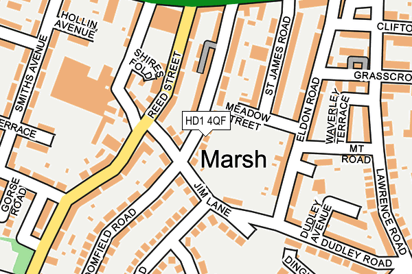 HD1 4QF map - OS OpenMap – Local (Ordnance Survey)