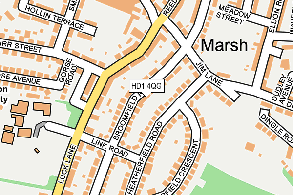 HD1 4QG map - OS OpenMap – Local (Ordnance Survey)