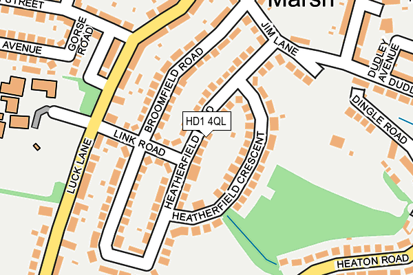 HD1 4QL map - OS OpenMap – Local (Ordnance Survey)