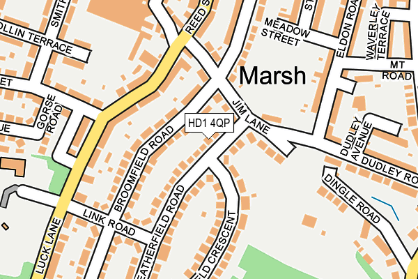 HD1 4QP map - OS OpenMap – Local (Ordnance Survey)