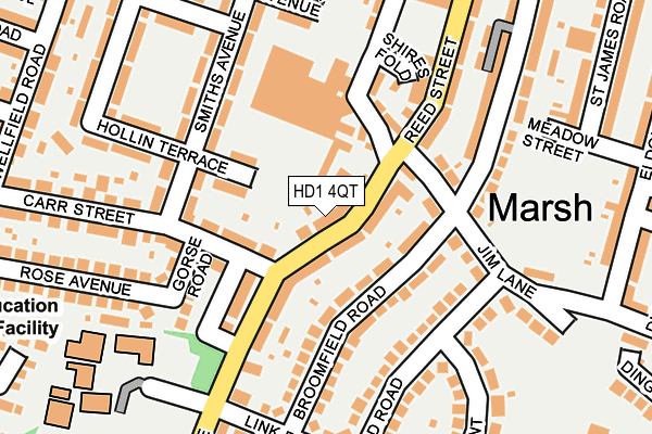 HD1 4QT map - OS OpenMap – Local (Ordnance Survey)