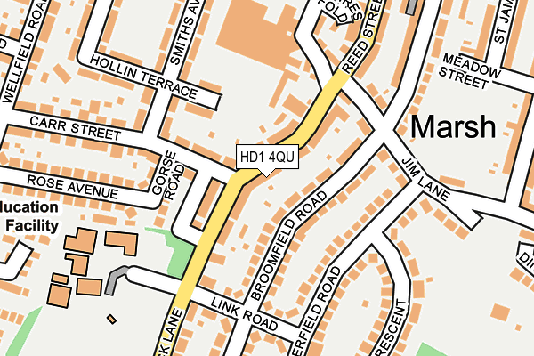 HD1 4QU map - OS OpenMap – Local (Ordnance Survey)