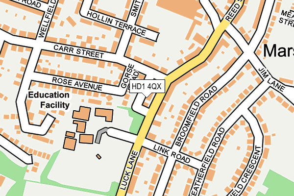 HD1 4QX map - OS OpenMap – Local (Ordnance Survey)