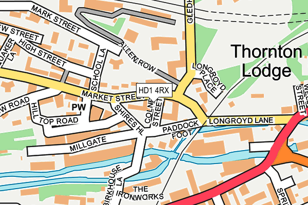 HD1 4RX map - OS OpenMap – Local (Ordnance Survey)