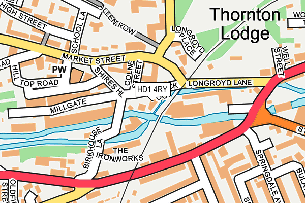 HD1 4RY map - OS OpenMap – Local (Ordnance Survey)