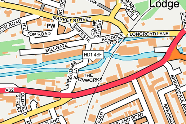 HD1 4SF map - OS OpenMap – Local (Ordnance Survey)