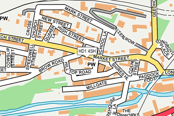 HD1 4SH map - OS OpenMap – Local (Ordnance Survey)