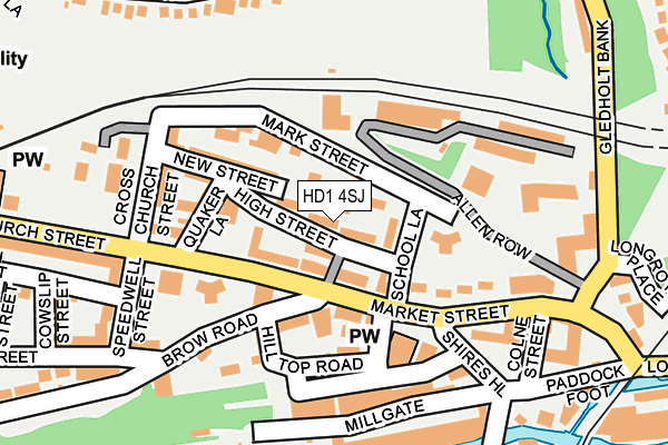 HD1 4SJ map - OS OpenMap – Local (Ordnance Survey)