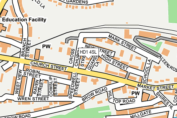 HD1 4SL map - OS OpenMap – Local (Ordnance Survey)