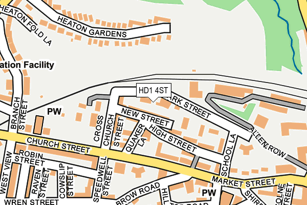 HD1 4ST map - OS OpenMap – Local (Ordnance Survey)