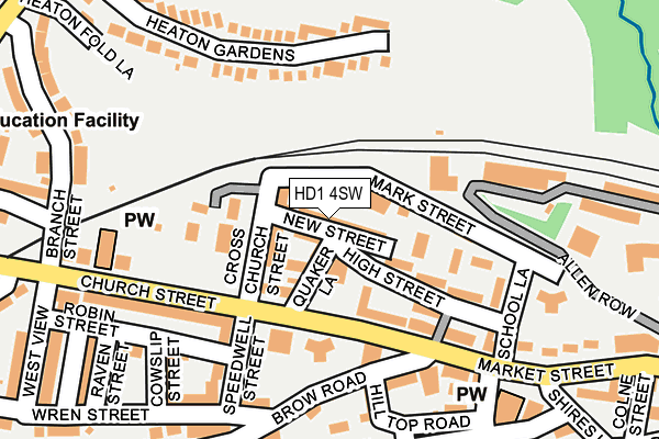 HD1 4SW map - OS OpenMap – Local (Ordnance Survey)