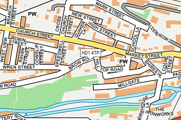 HD1 4TP map - OS OpenMap – Local (Ordnance Survey)