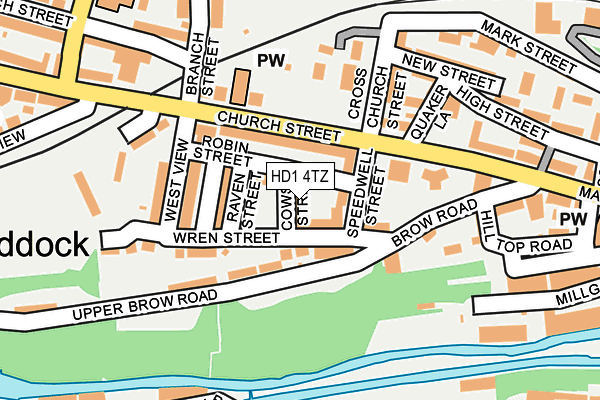 HD1 4TZ map - OS OpenMap – Local (Ordnance Survey)