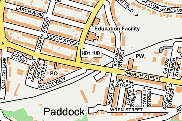 HD1 4UD map - OS OpenMap – Local (Ordnance Survey)