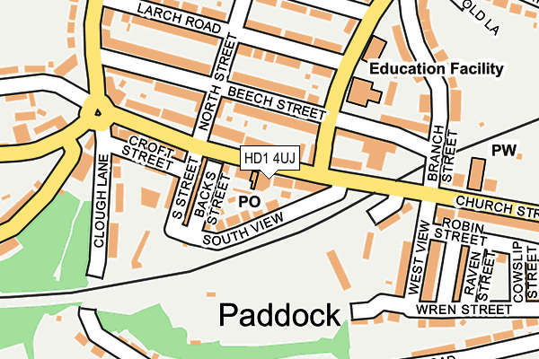 Map of ZESTY VAPE HUDDERSFIELD LTD at local scale