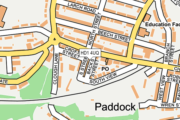 HD1 4UQ map - OS OpenMap – Local (Ordnance Survey)