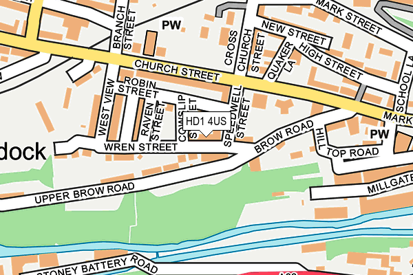 HD1 4US map - OS OpenMap – Local (Ordnance Survey)