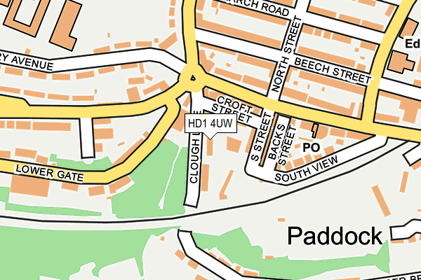 HD1 4UW map - OS OpenMap – Local (Ordnance Survey)