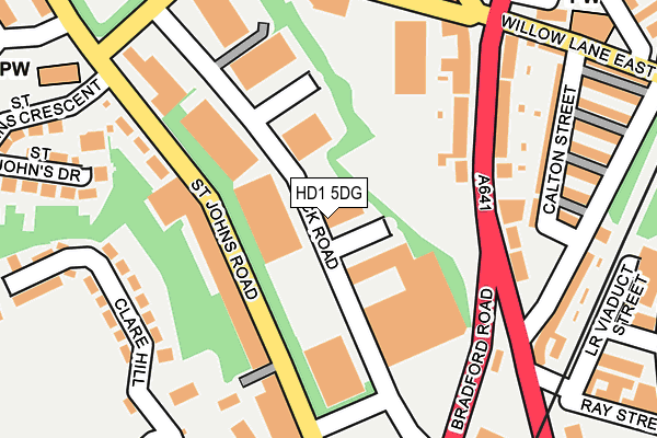 HD1 5DG map - OS OpenMap – Local (Ordnance Survey)