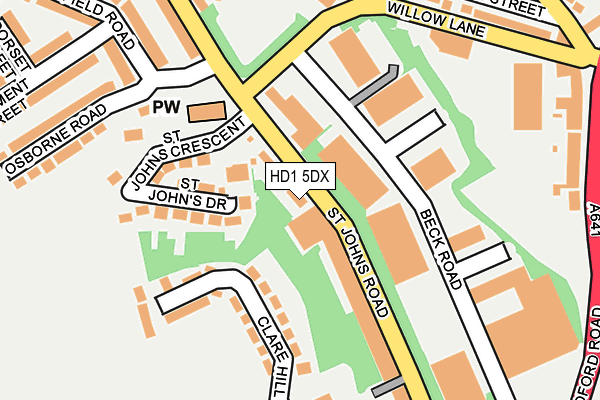 HD1 5DX map - OS OpenMap – Local (Ordnance Survey)