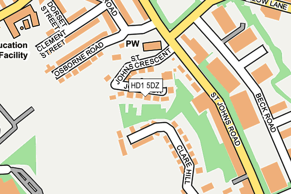 HD1 5DZ map - OS OpenMap – Local (Ordnance Survey)