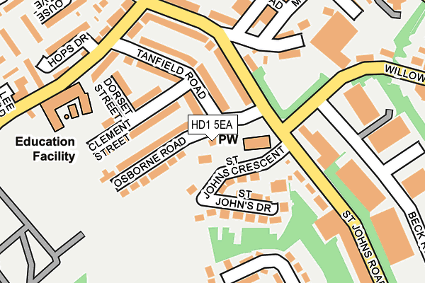 HD1 5EA map - OS OpenMap – Local (Ordnance Survey)