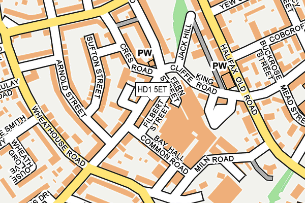 HD1 5ET map - OS OpenMap – Local (Ordnance Survey)