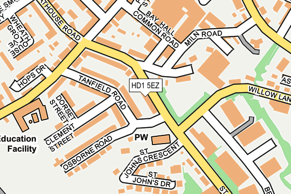 HD1 5EZ map - OS OpenMap – Local (Ordnance Survey)