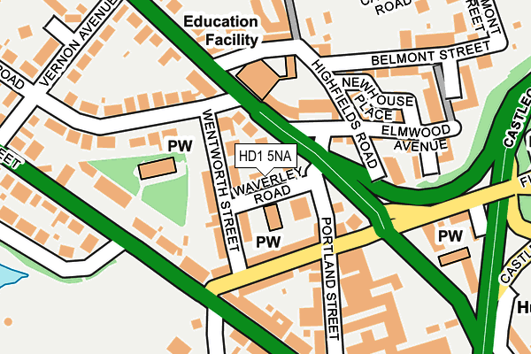 HD1 5NA map - OS OpenMap – Local (Ordnance Survey)