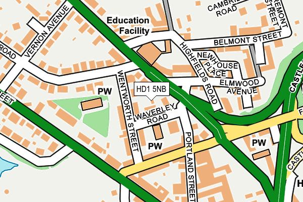 HD1 5NB map - OS OpenMap – Local (Ordnance Survey)