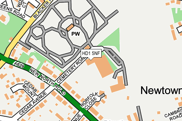 HD1 5NF map - OS OpenMap – Local (Ordnance Survey)