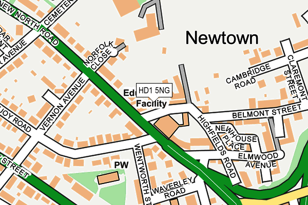 HD1 5NG map - OS OpenMap – Local (Ordnance Survey)