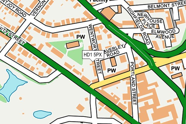 HD1 5PX map - OS OpenMap – Local (Ordnance Survey)