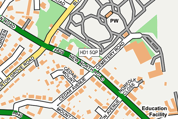 HD1 5QP map - OS OpenMap – Local (Ordnance Survey)