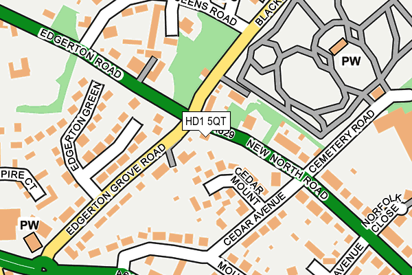 HD1 5QT map - OS OpenMap – Local (Ordnance Survey)