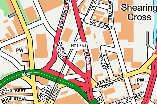 HD1 6AJ map - OS OpenMap – Local (Ordnance Survey)
